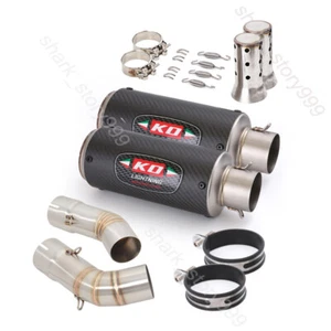 For Ducati 848 1098 1198 Slip-on Exhaust System Mufflers Pipe 51mm Carbon Tips - Picture 1 of 14