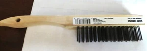 New Wire Scratch Brush with Wooden Handle Stainless Steel Bristles 10" - Picture 1 of 1