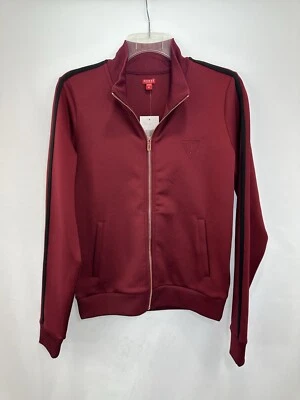 Новый с Ярлыками Guess бордовый W черная полоса полный молнии Track куртка женщин средний карманы - Изображение 1 из 4