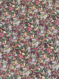 VTG Laura Ashley Round Tablecloth Rubens Floral Fruit Cottage Country Granny 62” - Picture 1 of 10