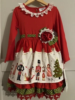 Vestido de Navidad Counting Daisies Diseñador Niñas Darling Talla 4T Nuevo Foto 1 de 4