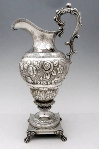 Superb R & W Wilson Coin Silver Pitcher HUGE 18" 65 oz - Picture 1 of 7