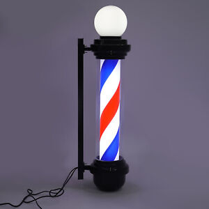 32" Barber Pole Light Rotating Sign Light Hair Salon Shop Rainproof for Outdoor