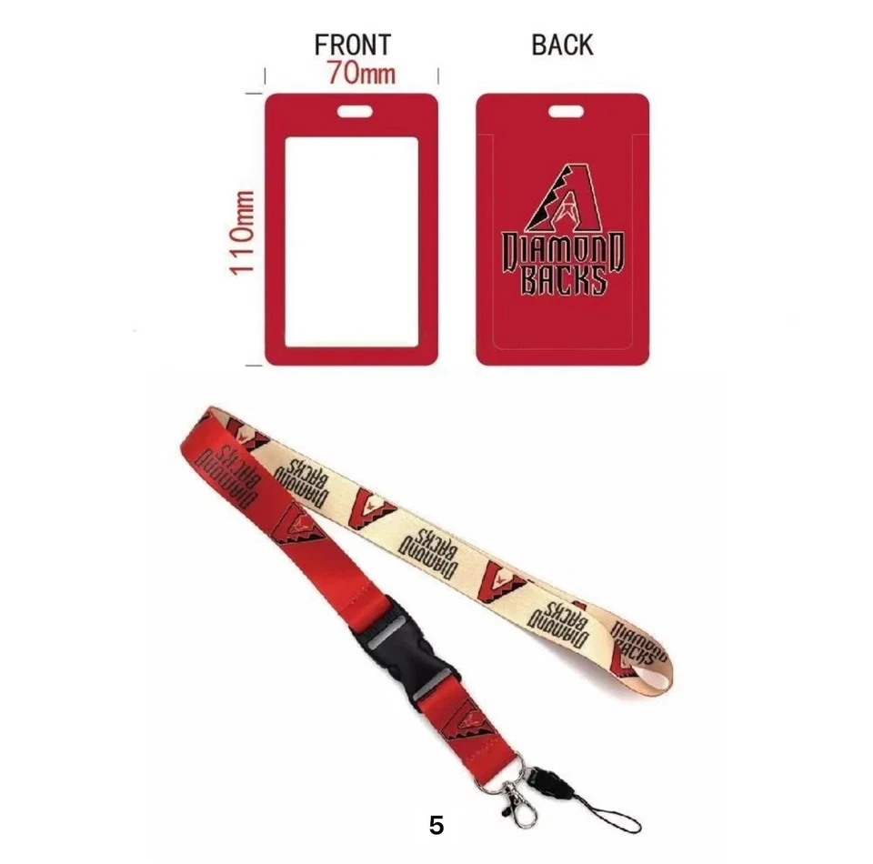 Arizona Diamondbacks MLB Lanyard Keychain AND  ID Tag Badge Holder Fan Gift - Image 1 of 1