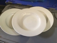 3 X 12” OLYMPIA PORCELAIN PLATES BOWLS WHITE FROM STORAGE Deep Plate Vitrified