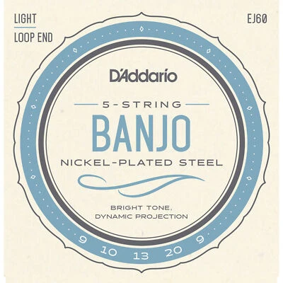 3 Sets D'Addario EJ60 5 String Banjo Nickel Wound Light Gauge Strings USA Made - Image 1 of 3