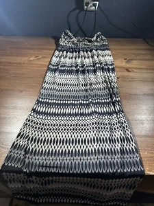 Soma Intimates Womens Size S Maxi Dress Strapless Long Abstract Black Tan White - Picture 1 of 11