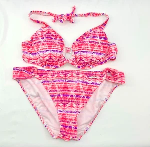 Bikini-Set rosa und lila, Neckholder-Oberteil mit Bügel, Bikinihose - Bild 1 von 12