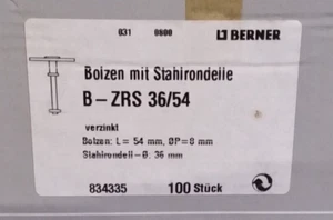 Betonnägel, Bolzen 100 St. für Bolzenschussgerät 36 Rondelle  3,7x54 Hilti Würth - Bild 1 von 1