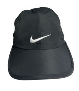 Nike Featherlight Dri Fit Athletic Running Hat Cap Baseball Black Child Size