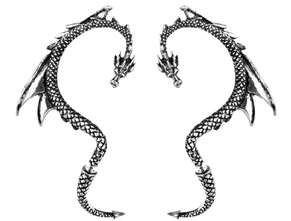 El Señuelo del Dragón Pendiente Izquierdo o Derecho Par Oreja Envoltura Alquimia Gótico E274 Foto 1 de 1