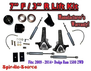 7" / 3" LIFT KIT + SHOCKS FOR 09 - 18 Dodge Ram 1500 (2wd ONLY) HEMI / Non-Hemi - Picture 1 of 1