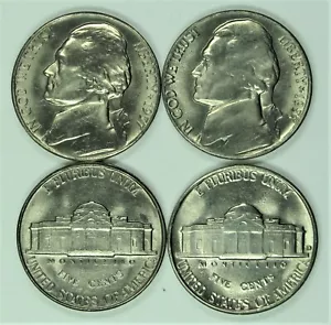 1957 P e D NON CIRCOLATI JEFFERSON NICKELS SCELTA PER GEMMA BU - Foto 1 di 2