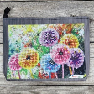 Bead Embroidery Kit Cosmetic Bag DIY Craft Kit Stamped Bead Needlepoint kos10 - Picture 1 of 10