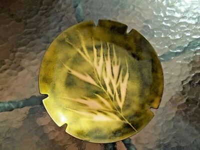 Placa esmaltada de mediados de siglo diseño de helecho Anne Marie Davidson artista de California  Foto 1 de 4