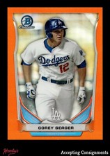 2014 Bowman Chrome Draft Top Prospects Orange Refractors Corey Seager Rookie /25