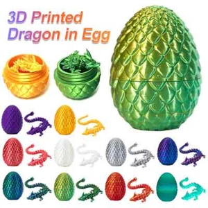 Huevo de dragón impreso en 3D dragón articulado juguete inquieto regalos para decoración de escritorio del hogar - Imagen 1 de 17