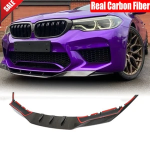 For BMW F90 M5 Sedan 2018-2020 Real Carbon Front Bumper Lip Spoiler Splitters - Picture 1 of 12