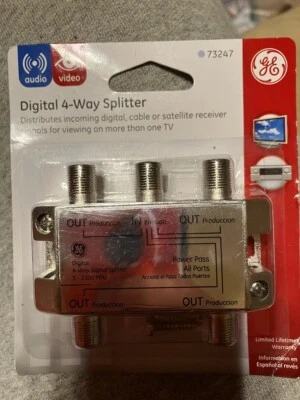 GE Pro Digital 4-Way Coaxial Splitter 73247 - Image 1 of 2