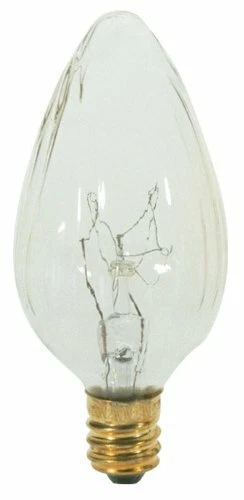 Satco S2760 120V Candelabra Base 15-Watt F10 Flame Bulb, Clear - Image 1 of 1