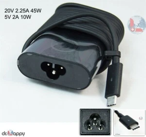 45W USB-C Adapter Power Charger for Dell XPS 13 (7390) 2-in-1 (9310) 2-in-1 - Picture 1 of 7
