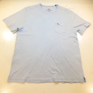 TOMMY BAHAMA HAWAIIAN ALOHA DESIGNER POCKET TEE T SHIRT Mens M Blue  - Picture 1 of 4
