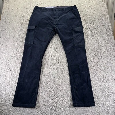 Armani Exchange Chino Pants Mens 38x34 Navy Blue Cotton Spandex Corduroy Cargo - Image 1 of 4