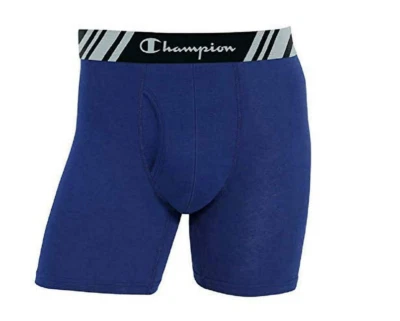 Champion Мужская нижнее белье хлопок смесь 2-Pack боксера бриф, синий/серый, размер большой - Изображение 1 из 2