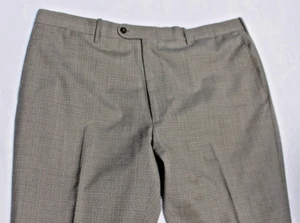 JB Britches Torino Dress Pants 42x32 Men Light Gray Check Worsted Wool Italy - Picture 1 of 9