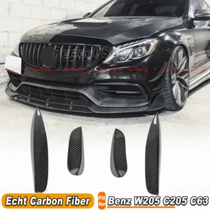 Se adapta a Mercedes W205 C63 AMG carbono parachoques delantero aletas flaps canards - Imagen 1 de 10