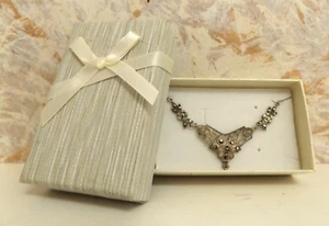 Vintage LWS  Sterling Silver & Marcasite 16"  Necklace Made in Germany - Picture 1 of 7