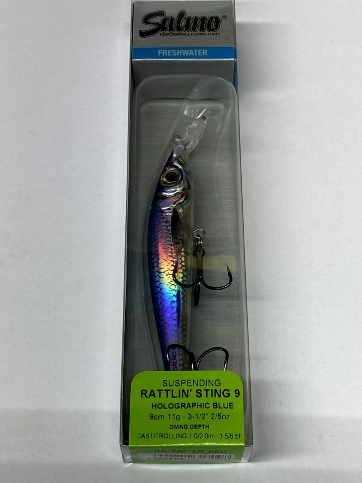 () SALMO RATTLIN' STING 9 SUSPENDING 2/5OZ QRS005 HOLOGRAPHIC BLUE B7104