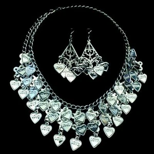 Ventre Set Gioielli Collana Catena Collier + Orecchini Monete Argento Carnevale - Foto 1 di 1