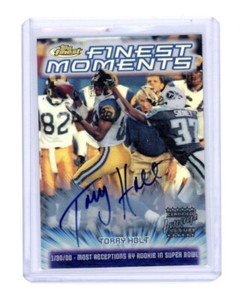 2000 Topps Finest Finest Moments Refractor Torry Holt On Card Auto #FM16 Rams