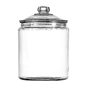 2-Gallon Clear Glass Large Jar Wide Mouth with Sturdy Classic Lid For Storing