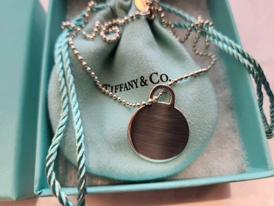 Tiffany& Co. Sterling Silver ROUND Charm Bead Ball Necklace 18 INCH SOLD AS IS - Image 1 of 4
