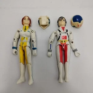 Robotech Rick Hunter & Lisa Hayes 3.75” Matchbox 1985 with Helmets - Picture 1 of 7