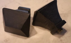 SET 2 Pottery Barn Large Finials   Bronze EXCELLENT FOR ROD Square Beveled - Picture 1 of 5