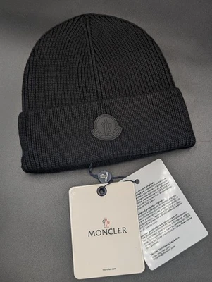Moncler Beanie Hat Black Brand new with Tags One Size Unisex