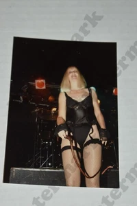 candid curvy blonde woman fishnet stockings VINTAGE PHOTOGRAPH Mg - Picture 1 of 1