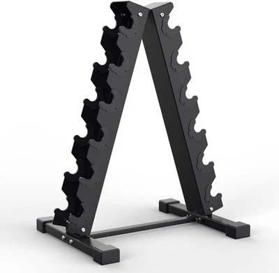 Dumbbell Rack Stand Weight Rack for Dumbbells Compact A-Frame Home Gym 6 tier - Image 1 of 4