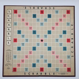Vintage Scrabble Spielbrett nur - 1953 Selchow & Righter - Ersatzteil - Bild 1 von 4