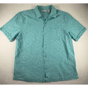 Cubavera Shirt Men's L Blue Light Linen Cotton Short Sleeve Button Up Pocket - Picture 1 of 6