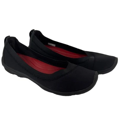 Crocs Busy Day 203194 Black Stretch Shoes Women's Size 11 Comfort Slip On Flats - Image 1 of 4