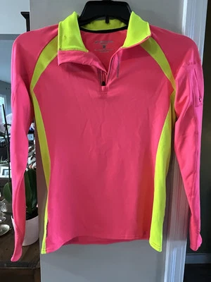 S Brooks Nightlife Infiniti 1/2 Zip Size Small  Reflective ￼pink Neon Yellow - Image 1 of 4