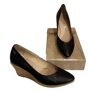 Viscata Barcelona dunkelblau Leder Espadrille Keilabsatz Pumps 37 6,5 US - Bild 1 von 6