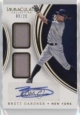2016 Panini Immaculate Dual Material /25 Brett Gardner #DMA-BG Auto - Image 1 of 2