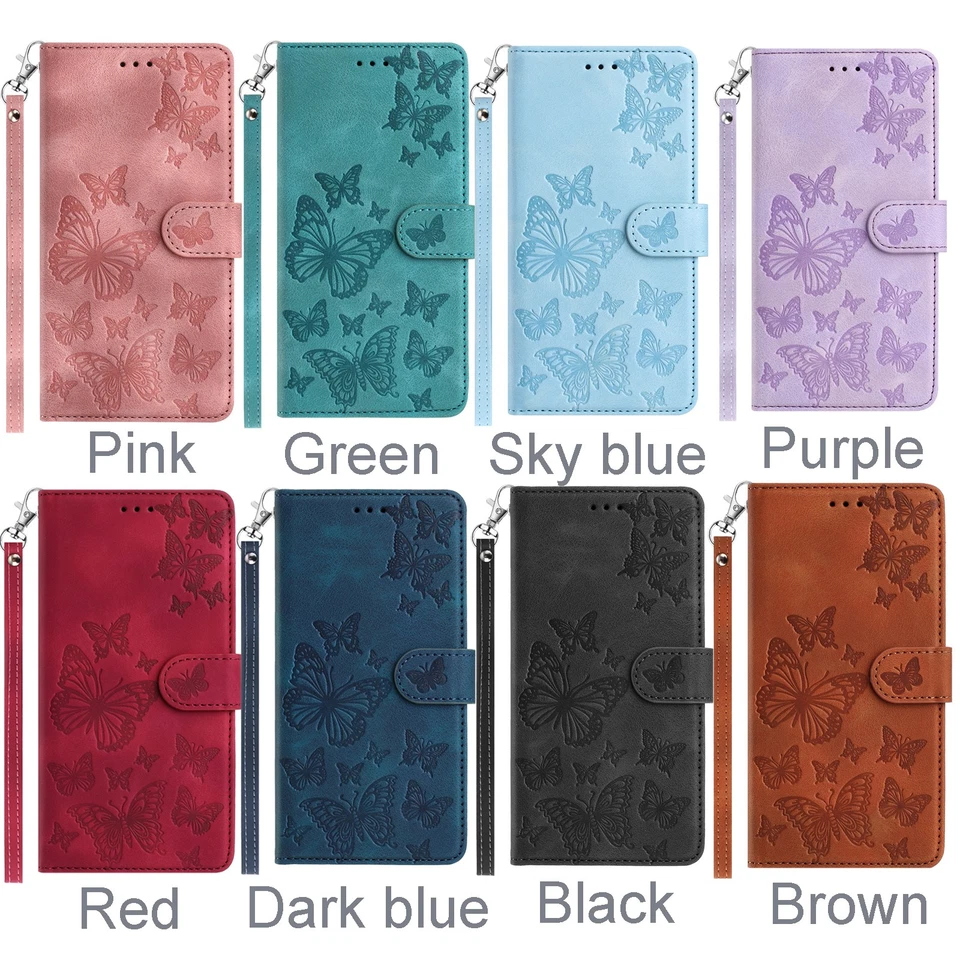 Butterfly Wallet Phone Case for iPhone 17 16 15 12 13 11 14 Pro Max 6 7 8 16E - Image 1 of 4