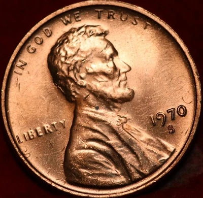 Uncirculated Red Small Date 1970-S San Francisco Mint Lincoln Memorial Cent - Image 1 of 2