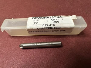 Dewchat HSS 3/16" - 90 Grad 6 Flöten ratterloser Senker mit 3/16" Schaft - Bild 1 von 5